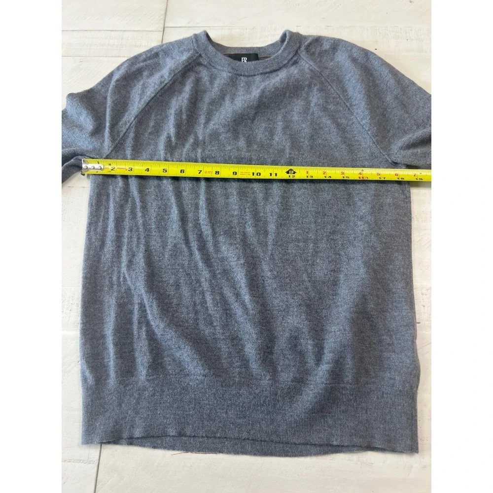Banana Republic Mens Franco Italian Merino Wool Crewneck Sweater Gray M